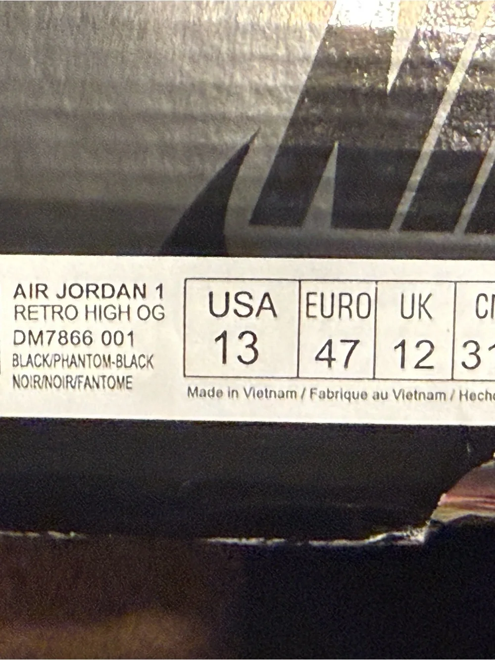 Jordan Men's Black Sneakers with White Stitching